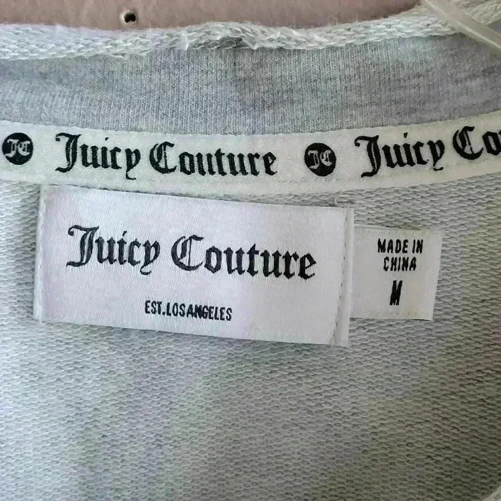 Juicy Couture Ruffle-Sleeve Crop Women's Top Medium Light Gray Short Sleeve - Picture 9 of 10